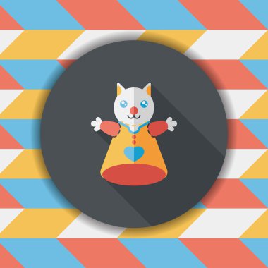 Uzun Gölge, eps10 ile kedi El kuklası düz simgesi