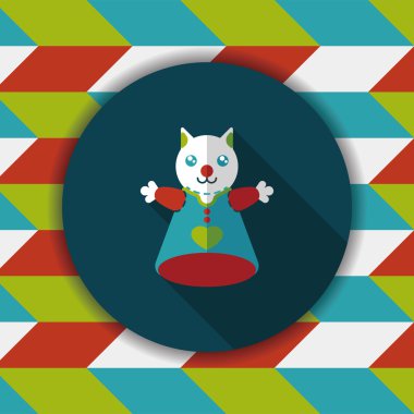 Uzun Gölge, eps10 ile kedi El kuklası düz simgesi