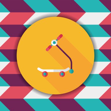 Scooter uzun gölge düz simgesi