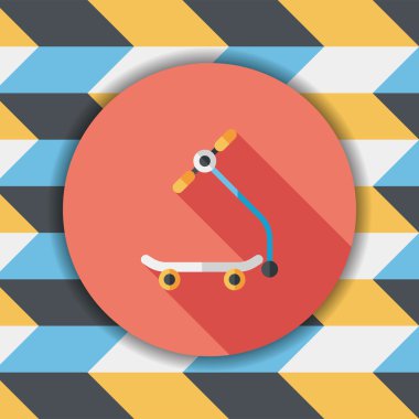 Scooter uzun gölge düz simgesi