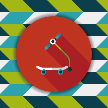 Scooter uzun gölge düz simgesi