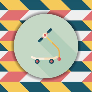 Scooter uzun gölge düz simgesi