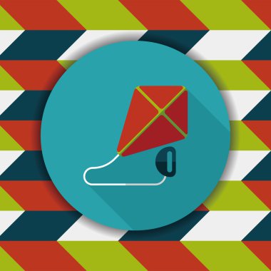 uçurtma düz simgesi ile uzun gölge, eps10