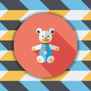 oyuncak ayı uzun gölge düz simgesi