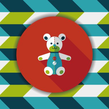 oyuncak ayı uzun gölge düz simgesi