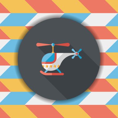 Helikopter düz simgesi ile uzun gölge, eps10