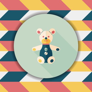 oyuncak ayı uzun gölge düz simgesi