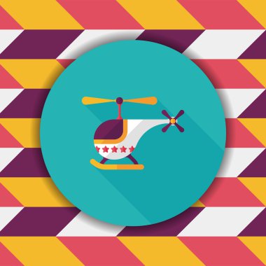 Helikopter düz simgesi ile uzun gölge, eps10