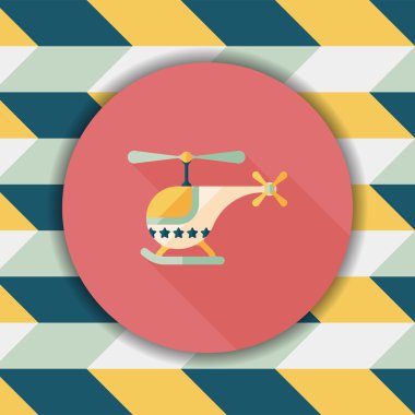 Helikopter düz simgesi ile uzun gölge, eps10