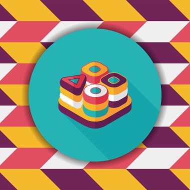 Uzun Gölge, eps10 ile tuğla oyuncak düz simgesi