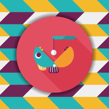 Uzun Gölge, eps10 ile balıkçılık oyuncak düz simgesi