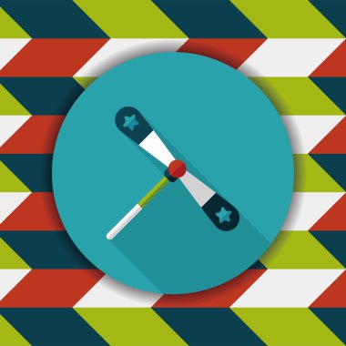 uzun gölge ile bıçaklar pervane oyuncak düz simgesi