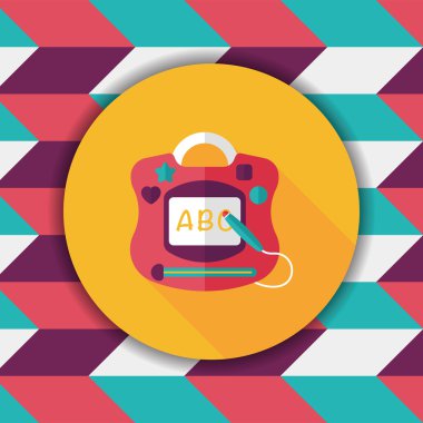 uzun gölge ile çocuk çizim kurulu düz simgesi