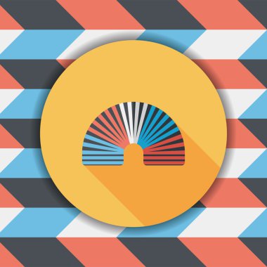 Gökkuşağı sarmal düz simgesi ile uzun gölge, eps10