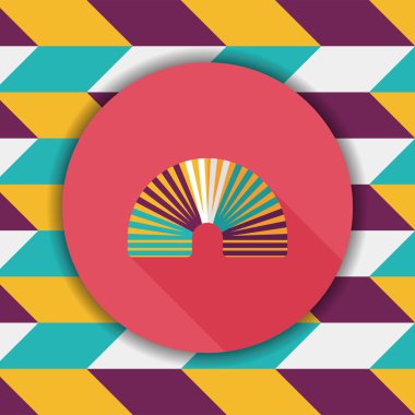 Gökkuşağı sarmal düz simgesi ile uzun gölge, eps10