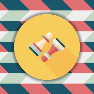 ahşap piyon satranç simgesi ile uzun gölge, eps10 daire