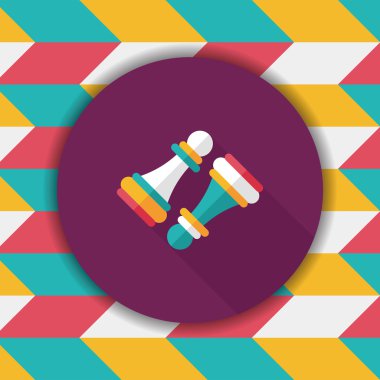 ahşap piyon satranç simgesi ile uzun gölge, eps10 daire