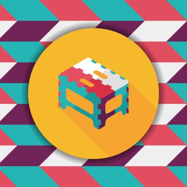 Uzun Gölge, eps10 katlanır sandalye düz simgesi