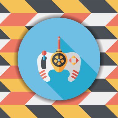 oyun kumandası ile uzun gölge düz simgesi