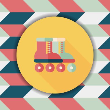 uzun gölge ile paten düz simgesi