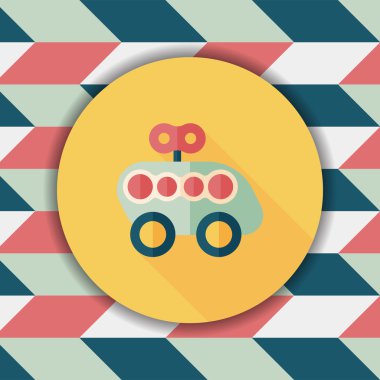 oyuncak araba uzun gölge düz simgesiyle