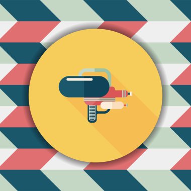 su tabancası ile uzun gölge düz simgesi