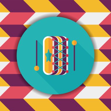 Uzun Gölge, eps10 davul düz simgesi