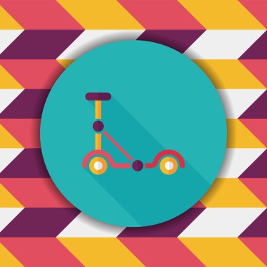 Scooter uzun gölge düz simgesi