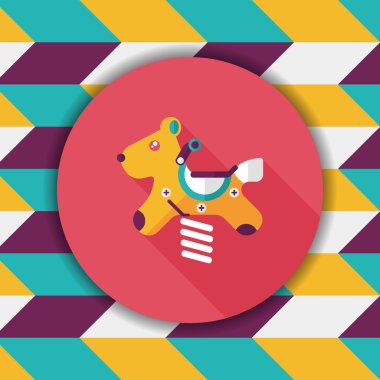 uzun gölge Bahçesi oyuncak at düz simgesi