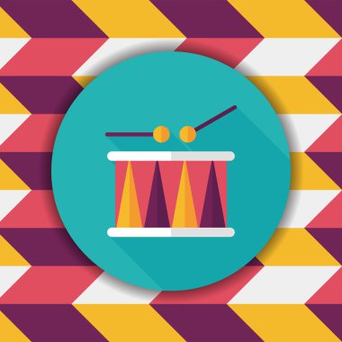 Uzun Gölge, eps10 davul düz simgesi