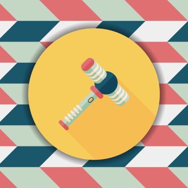 oyuncak çekiç düz simgesi ile uzun gölge, eps10