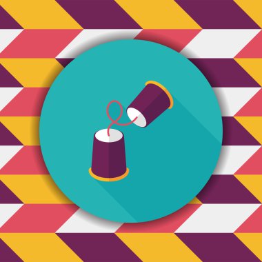 kağıt bardak düz simgesi ile uzun gölge, eps10 telefon