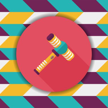 oyuncak çekiç düz simgesi ile uzun gölge, eps10