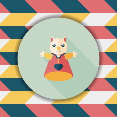 Uzun Gölge, eps10 ile kedi El kuklası düz simgesi