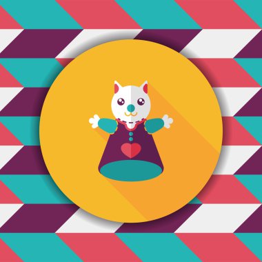 Uzun Gölge, eps10 ile kedi El kuklası düz simgesi