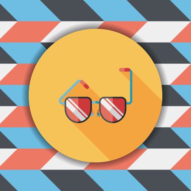 uzun gölge güneş gözlüğü düz simgesi