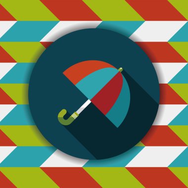 şemsiye uzun gölge düz simgesi