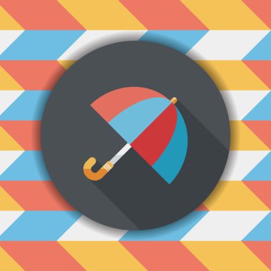 şemsiye uzun gölge düz simgesi