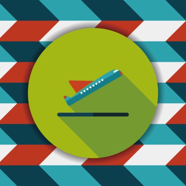 uzun gölge ile uçak düz simgesi