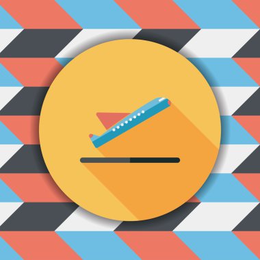 uzun gölge ile uçak düz simgesi