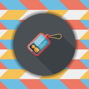 kimlik kartı ile uzun gölge düz simgesi