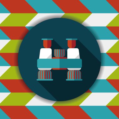 uzun gölge ile dürbün düz simgesi