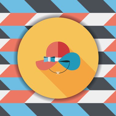 kadın şapka uzun gölge düz simgesiyle