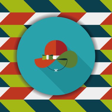 kadın şapka uzun gölge düz simgesiyle