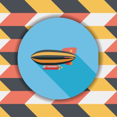 Zeplin uzun gölge düz simgesi