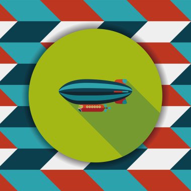 Zeplin uzun gölge düz simgesi