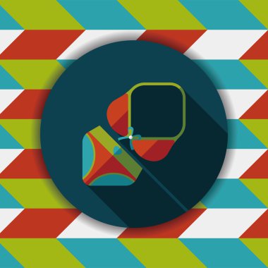 Yüzme uygun uzun gölge ile düz simgesi