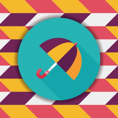 şemsiye uzun gölge düz simgesi