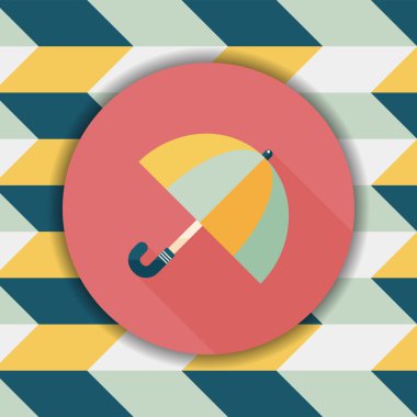 şemsiye uzun gölge düz simgesi