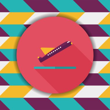 uzun gölge ile uçak düz simgesi